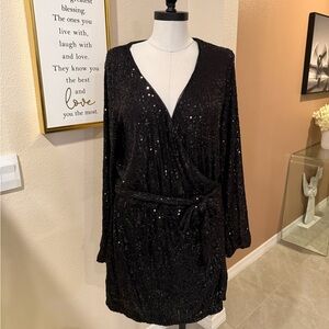 Free People Black Sequin Romper